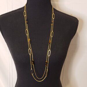 Ralph Lauren Gold tone and Tortoise Shell Layered Necklace